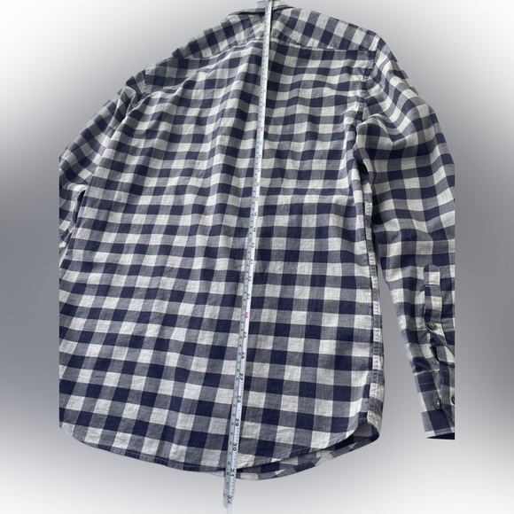 Penguin Button Down Shirt Plaid Blue White Slim Fit 15 32/33 Cotton small - Picture 5 of 11